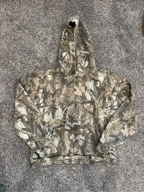 Hollister Camo Hooded Pullover Jacket - Brown & Green